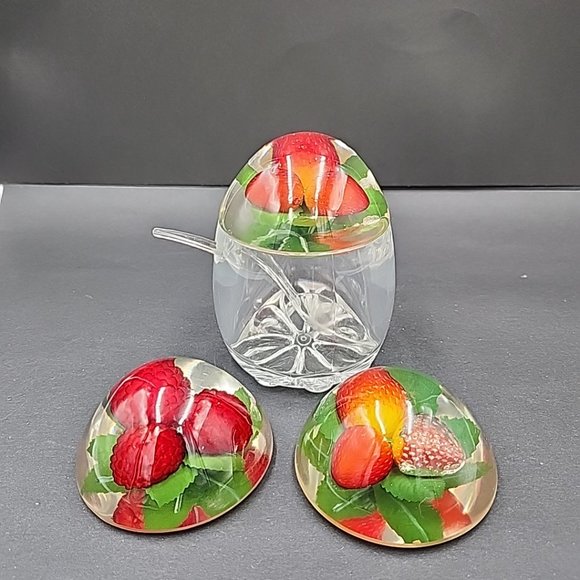 Acrylic Jam Jar w Lucite Berry Lids - Picture 2 of 9